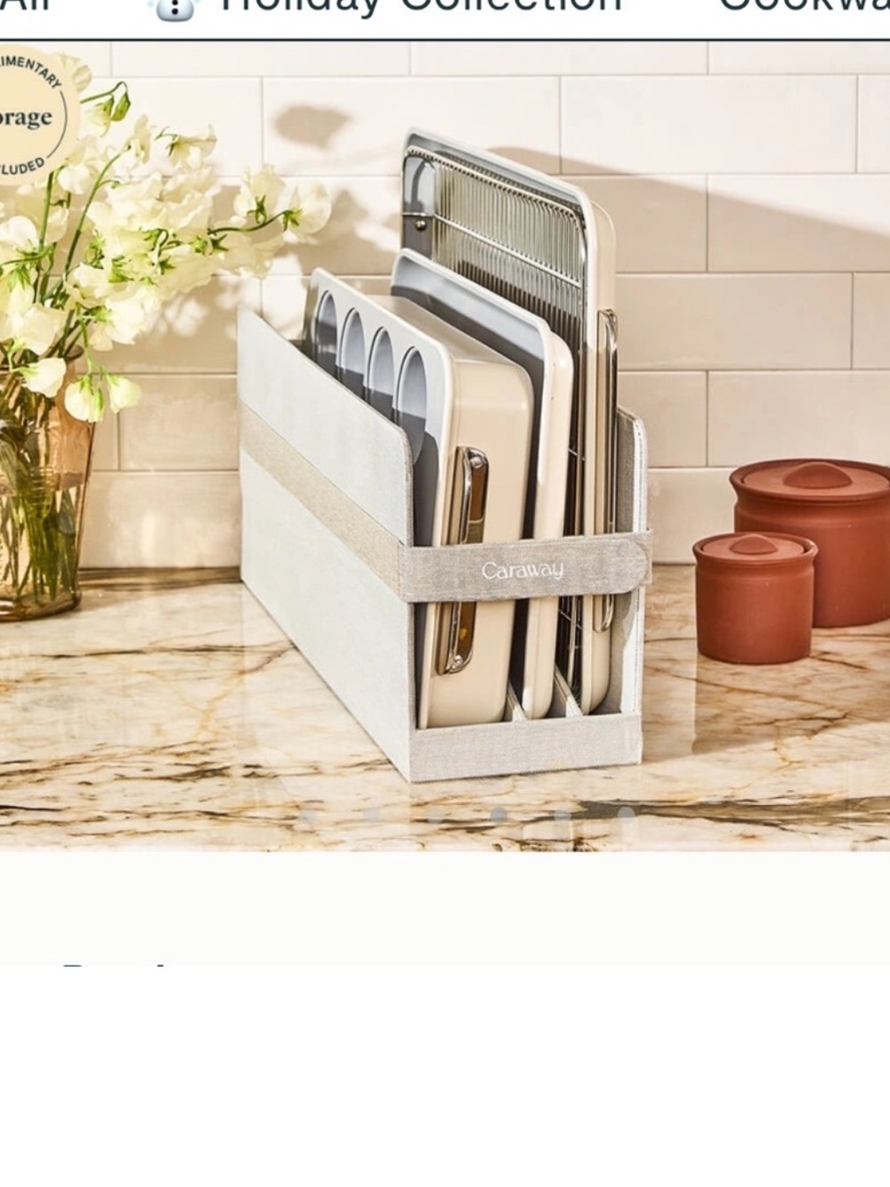 (2) Caraway Gray‎ Baking Storage Bin Organizer
